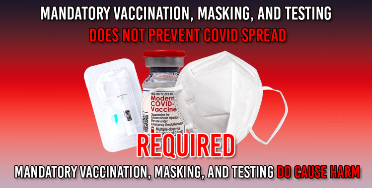 Mandatory Vaccination, Masking, and Testing DOES NOT Prevent COVID Spread but DOES CAUSE&nbsp;HARM